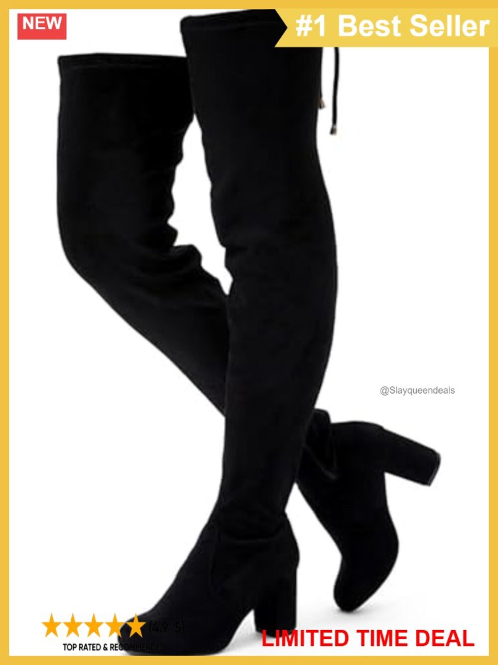 Faux Suede Over the Knee Thigh High Block Heel Boots